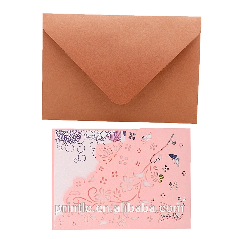 Envelope laser-cut wedding invitation Personalized wedding invitation printed custom design