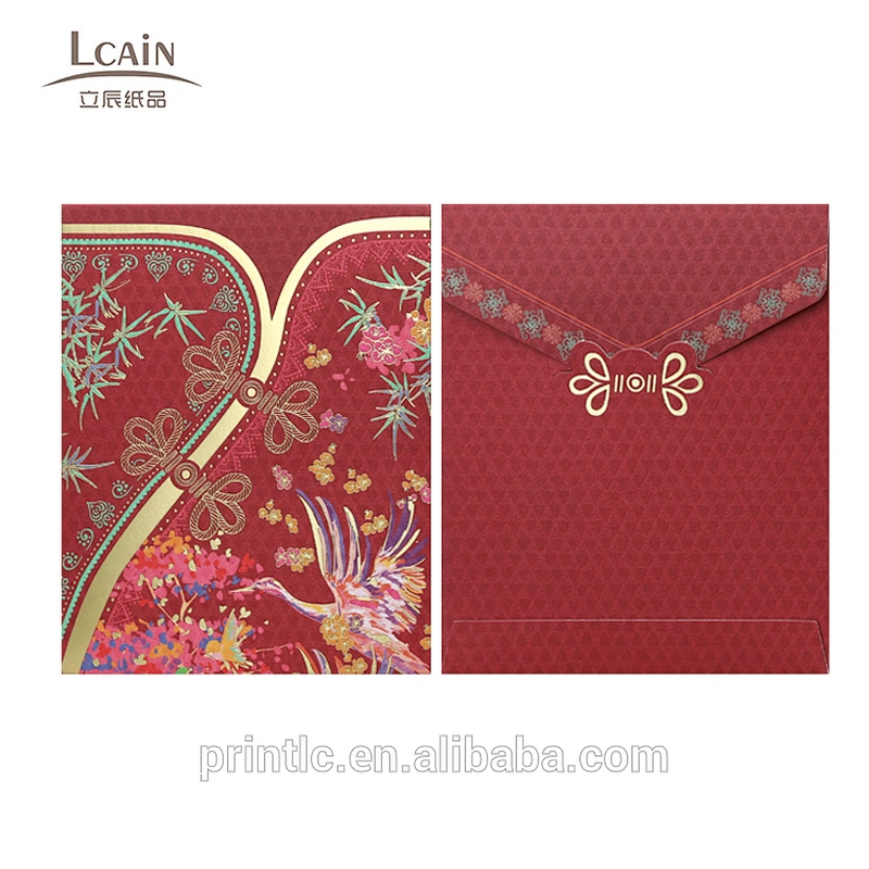 New design fashion custom printed red envelope paper colorful envelopes