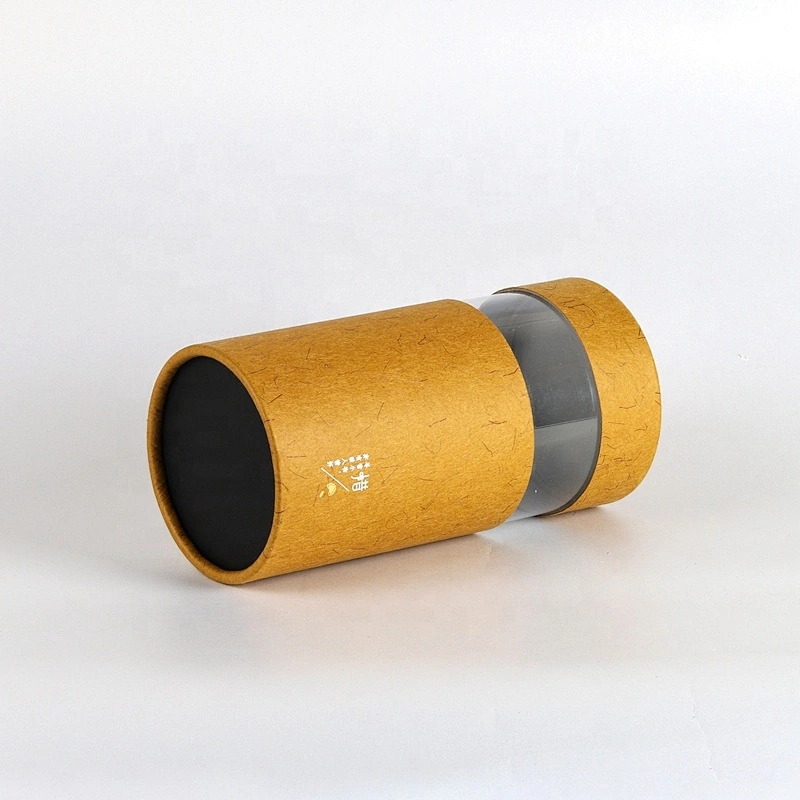 Fancy Custom Design Cylinder Paper Tea Pack Box Packaging Cardboard Tube Tea Box With PVC Window