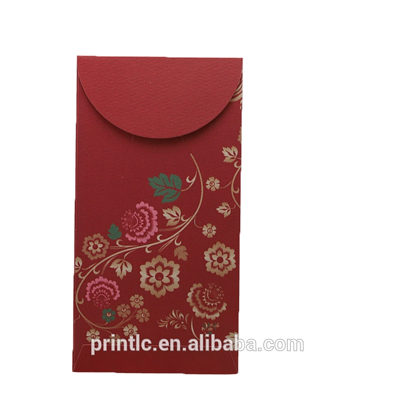 High quality custom laser cutting and hot stamping design Chinese red envelope printing wedding red envelope
