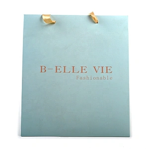 Custom Printed Logo White Brown Kraft Gift Craft Shopping Paper Bag With Ribbon Handles