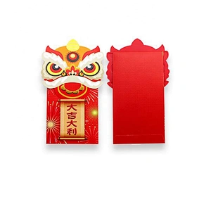 Wholesale Custom Chinese New Year Red Pocket lucky Money Red Gift Envelope With Advertising Logo