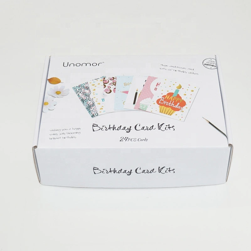 Top Wholesale CMYK Printing One piece Birthday Card Box Set Of 24pt Assorted Premium Greeting Cards With Boxed Assortment