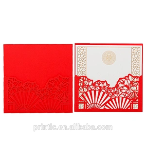 Custom paper wedding invitations hollow - out luxury hard cover wedding invitations