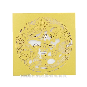 Chinese retro custom printed laser cut wedding invitations