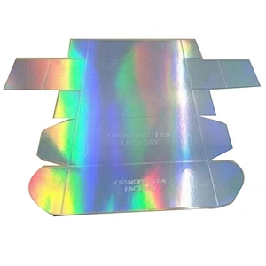 Custom Sliding Foldable Holographic Foil Drawer Gift Mailer Paper Box Logo Packaging