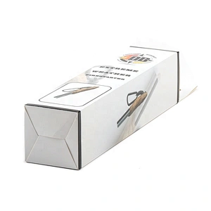 Custom 18pt 350gsm Cardboard Folding Small Packaging Boxes Reverse Tuck End PaperCard Flat Box with self hanger