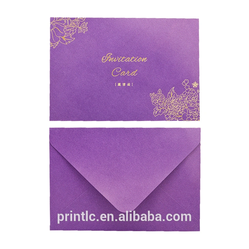 Custom print wedding invitations in full color with an envelope