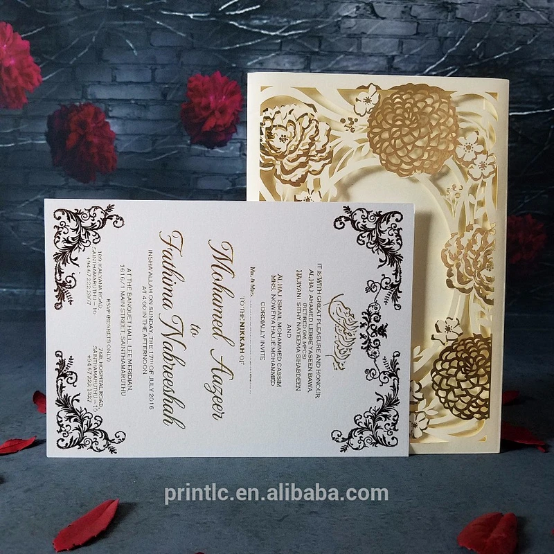 Laser Cut wedding invitation card/wedding card/gold hot stamping wedding card