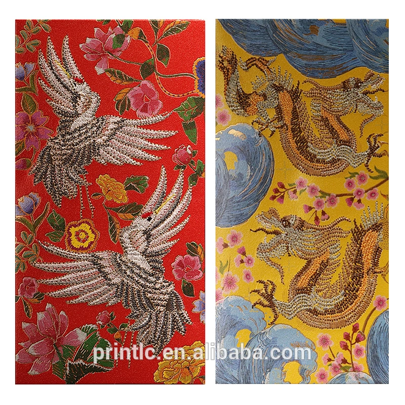 Chinese element embroidery silk red envelope, auspicious embroidery red envelope wedding