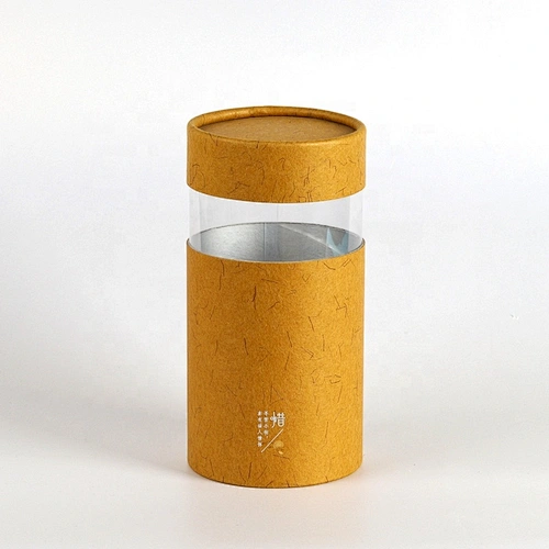 Fancy Custom Design Cylinder Paper Tea Pack Box Packaging Cardboard Tube Tea Box With PVC Window