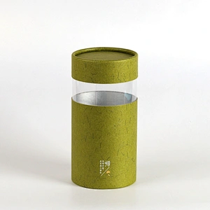 Custom cardboard Tube For Tea Canister Packaging Box Cylinder Paper Box With Round PVC Window