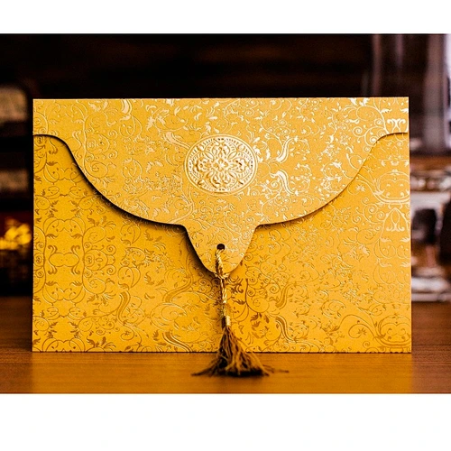 Unique silver wedding invitations laser cut pocket wedding invitation card