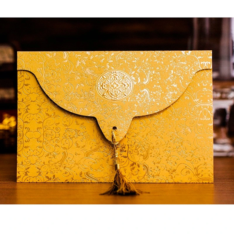 Unique silver wedding invitations laser cut pocket wedding invitation card