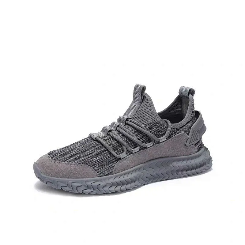 Wholesale factory fashion men lace up sport sneakers shoes fly knit running shoes