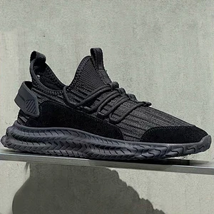 Wholesale factory fashion men lace up sport sneakers shoes fly knit running shoes