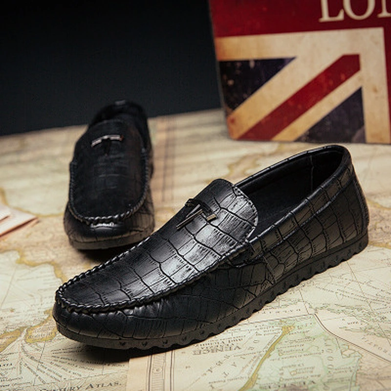 Men's cotton-padded shoes casual loafers leather shoes