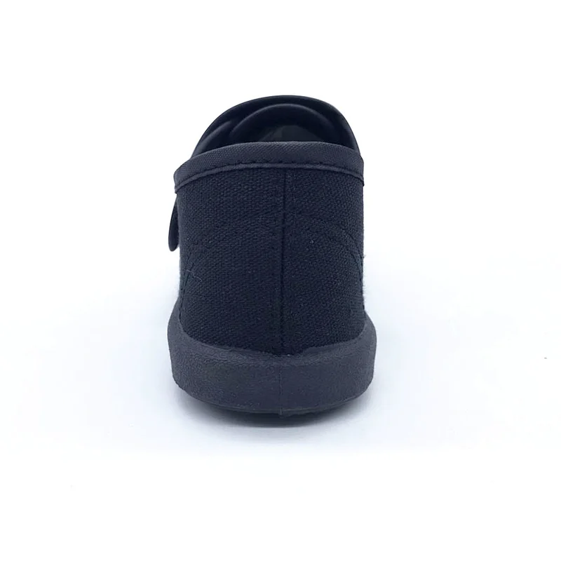 New Style black Children Injection Casual Flat students Canvas Shoes with Magic Tape