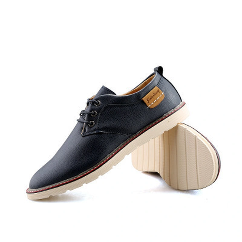 Men's casual shoes flat breathable shoes leather shoes