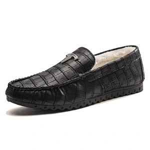 Men's cotton-padded shoes casual loafers leather shoes