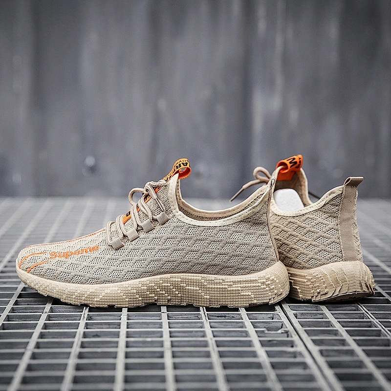 Solid Color Breathable Men Sports Outdoor Running Sneakers Shoes