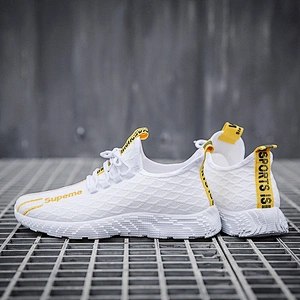 Solid Color Breathable Men Sports Outdoor Running Sneakers Shoes