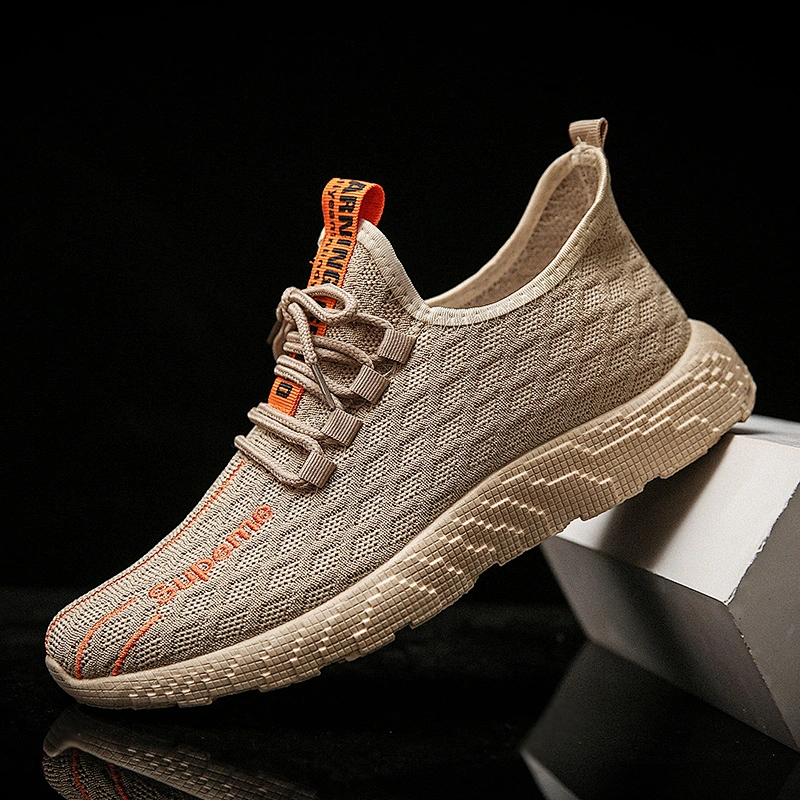 Solid Color Breathable Men Sports Outdoor Running Sneakers Shoes