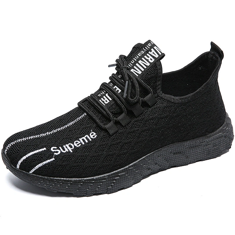 Solid Color Breathable Men Sports Outdoor Running Sneakers Shoes