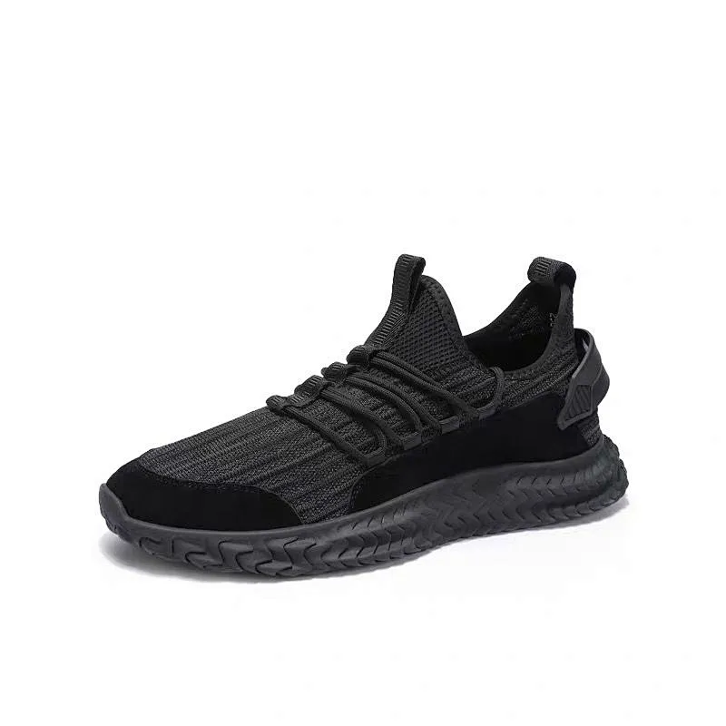 Wholesale factory fashion men lace up sport sneakers shoes fly knit running shoes