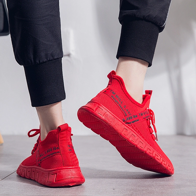 New Arrival Breathable Men Sports Fly knit Running Sneaker Shoes