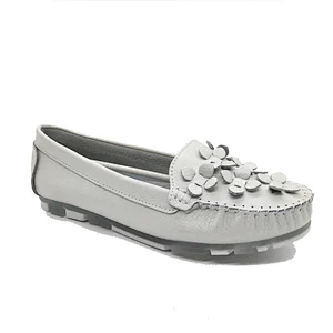Newest style women loafer casual leather shoes with customized