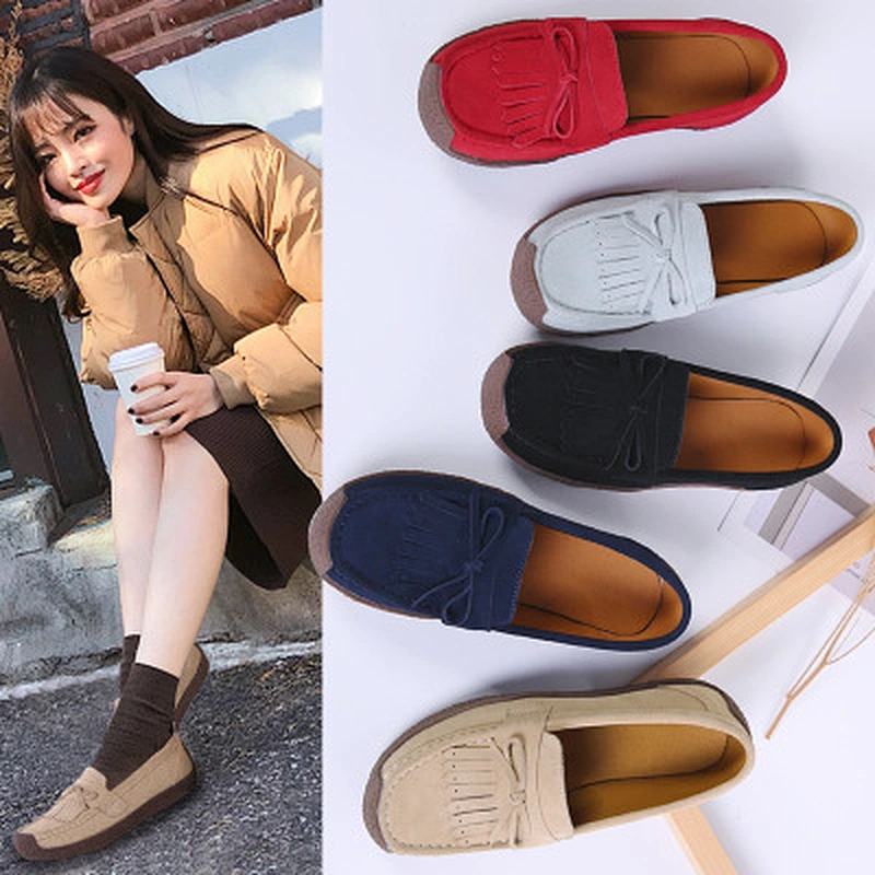 Spring and autumn women's shoes genuine leather flat snail shoes