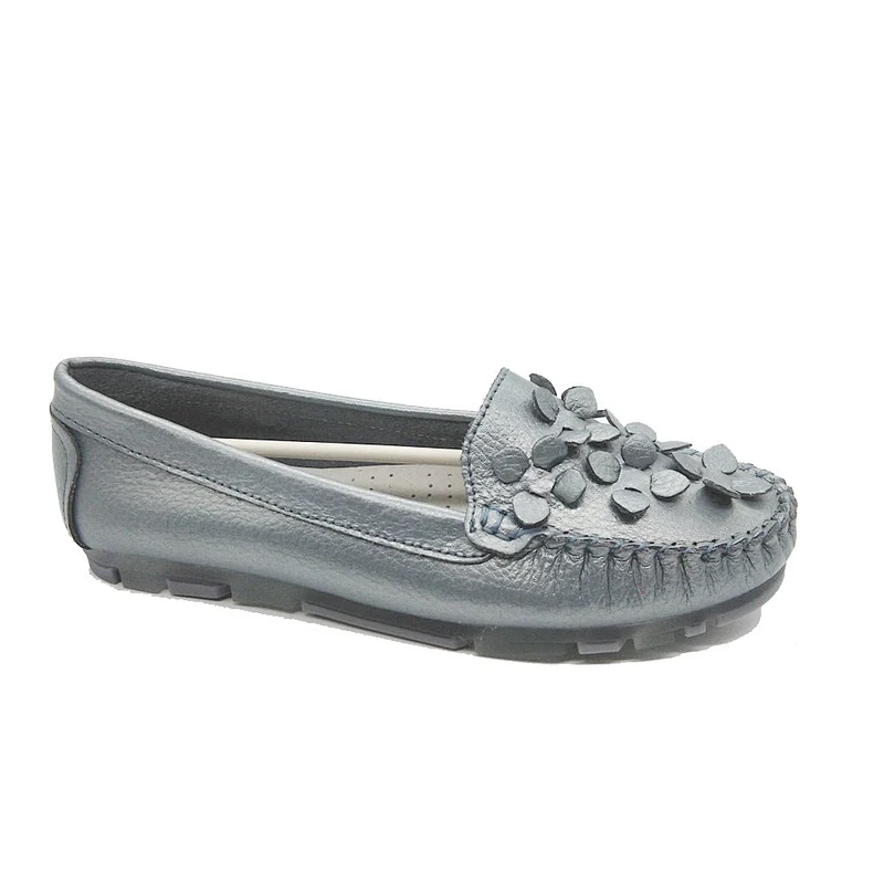 Newest style women loafer casual leather shoes with customized