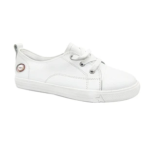 Customized logo women flat casual leather shoes