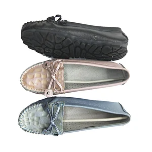 High quality women loafer casual leather shoes with customized