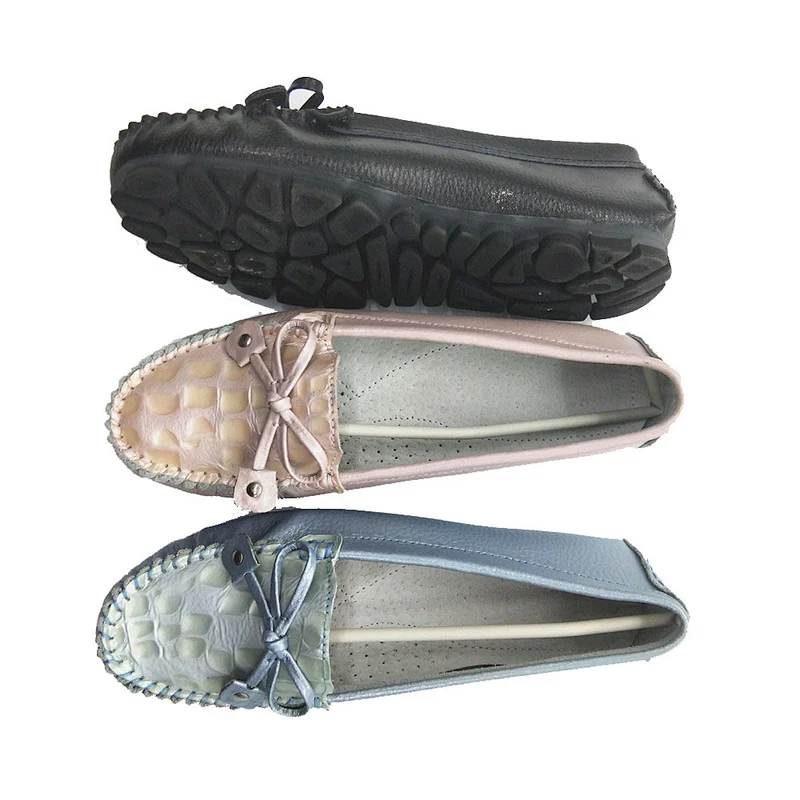 High quality women loafer casual leather shoes with customized