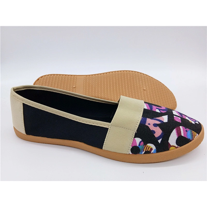 Colorful Style Fashion Injection Women Casual Slip on Canvas Flat Shoes