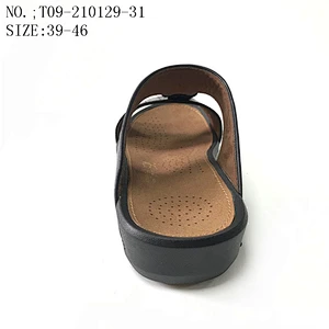 Fashion style Flat Custom sandals Footwear Casual leather Slippers for men