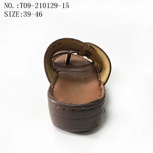 New design lightweight sliders men sandals slipper leather slippers for summer