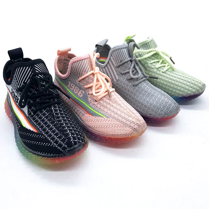New Casual Fly-Knitted Footwear Injection Sneakers Running Sports Shoes for kids