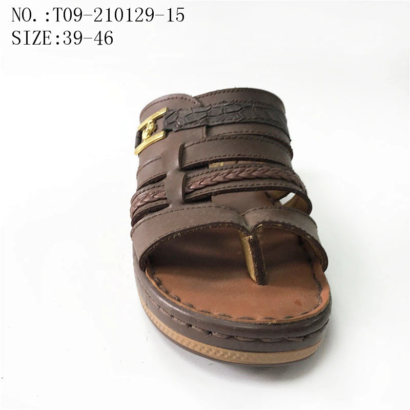 New design lightweight sliders men sandals slipper leather slippers for summer