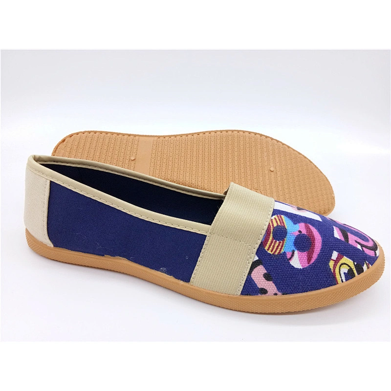 Colorful Style Fashion Injection Women Casual Slip on Canvas Flat Shoes