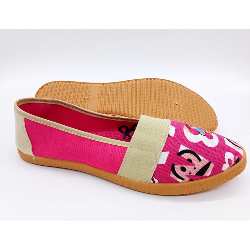 Colorful Style Fashion Injection Women Casual Slip on Canvas Flat Shoes
