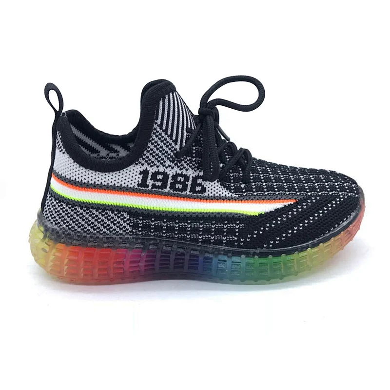 New Casual Fly-Knitted Footwear Injection Sneakers Running Sports Shoes for kids