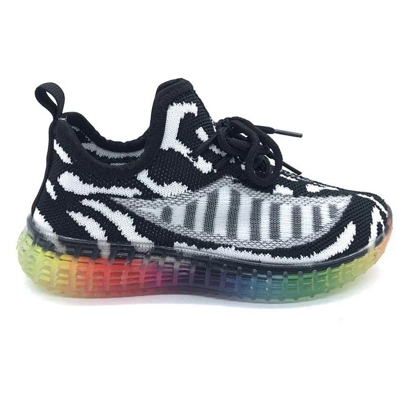 Hot Sale Custom children Injection Footwear Leisure Fly knit Sports Sneaker Shoes