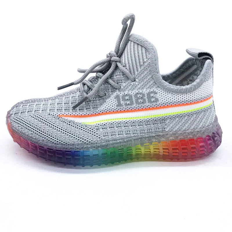 New Casual Fly-Knitted Footwear Injection Sneakers Running Sports Shoes for kids