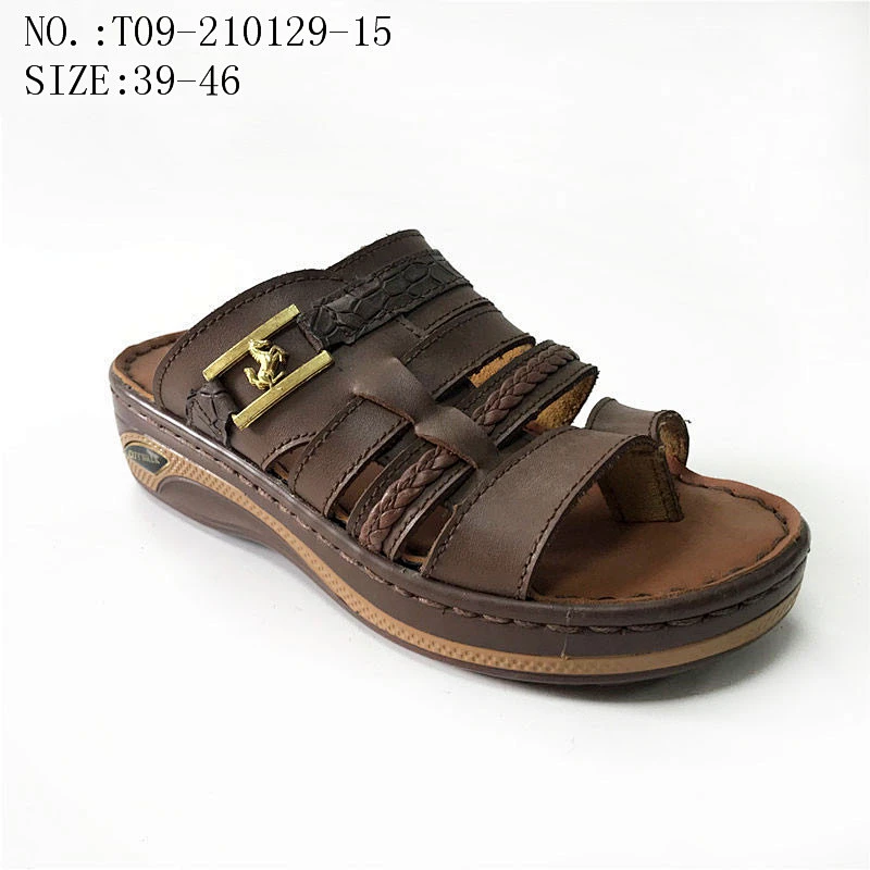 New design lightweight sliders men sandals slipper leather slippers for summer