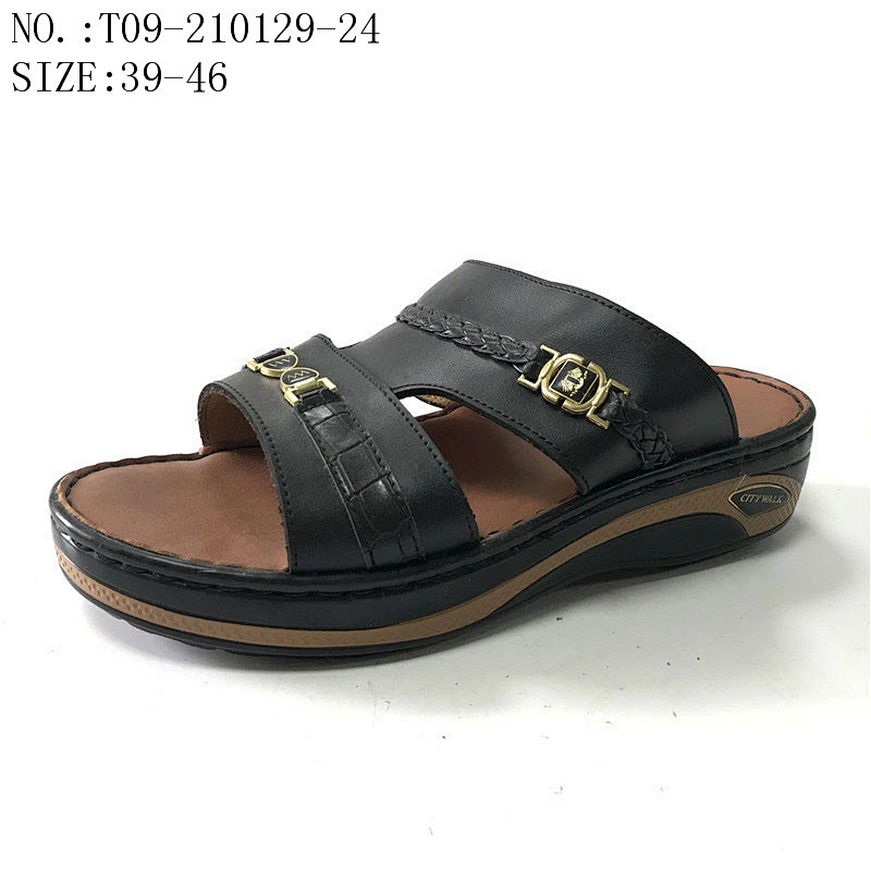 High Quality Flat leather sandals Footwear for Men Casual Designer Custom Slippers