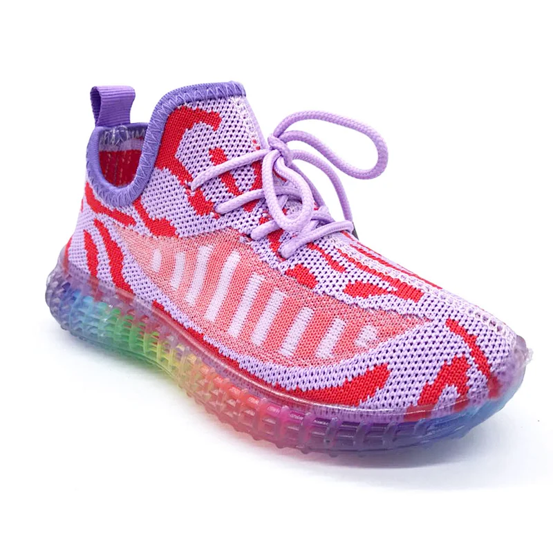 Hot Sale Custom children Injection Footwear Leisure Fly knit Sports Sneaker Shoes