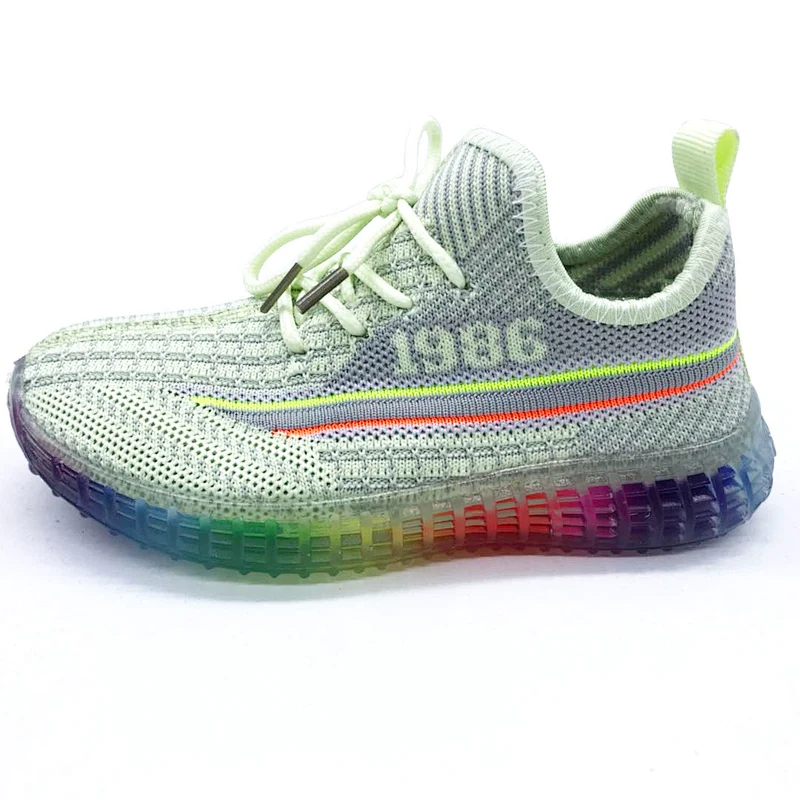 New Casual Fly-Knitted Footwear Injection Sneakers Running Sports Shoes for kids